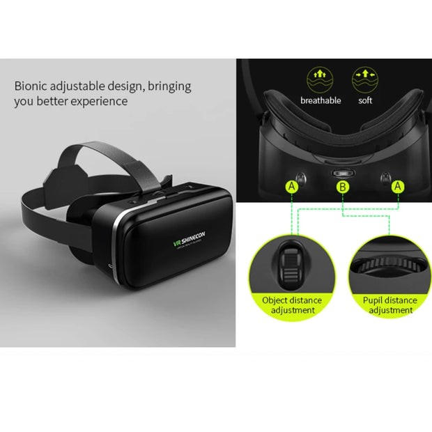 Shinecon 6.0 Casque VR Virtual Reality Glasses 3D Goggles Headset Helmet For Smartphone Smart Phone Viar Binoculars Video Game