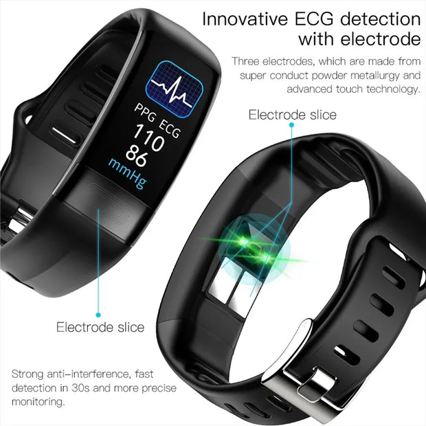 EFFEOKKI ECG PPG Fitness Tracker Smart Wristband for Women Men Calorie Blood Pressure Waterproof Smartband Health Smartwatch