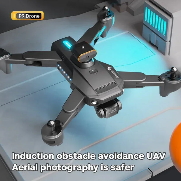 P9 Drone Obstacle Avoidance 4k HD Dual Camera Drones Optical Flow Rc Helicopter Professional Foldable Quadcopter Dron Toy