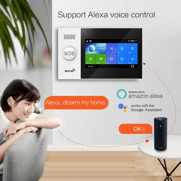 Security Alarm System Zone Auto Dial GSM SMS Home Burglar Security Wireless WiFi Alarm System Detector Sensor Kit Remote Control