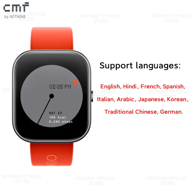 Global Version CMF by Nothing Watch Pro 1.96" AMOLED Bluetooth 5.3 BT Calls with AI Noise Reduction GPS Smartwatch CMF watch Pro