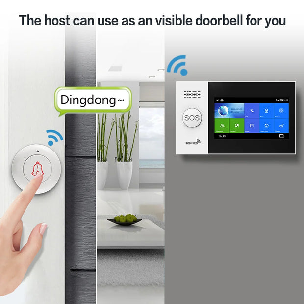 Gautone 4.3 inch Wifi GSM Security Alarm System for Home Wireless Burglar Protection Kit Tuya Smart App Control PG107