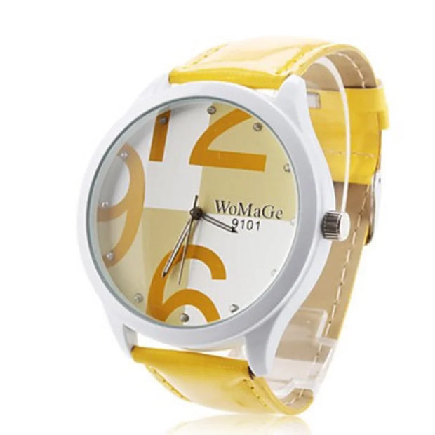 WOMAGE Fashion Casual Women's Watches Women Blue Watches Big Number Dial Quartz Wristwatches Ladies Students Montre Femme