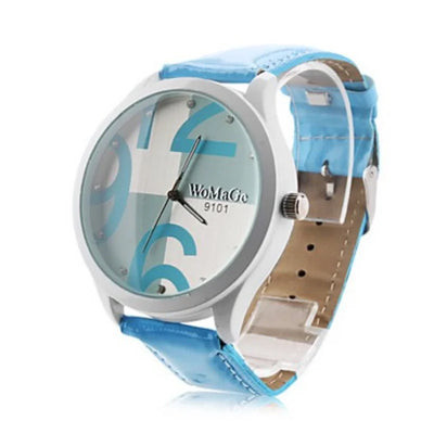 WOMAGE Fashion Casual Women's Watches Women Blue Watches Big Number Dial Quartz Wristwatches Ladies Students Montre Femme
