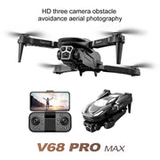 V68 MAX Drone 4K Electric Adjustable Three Camera Aerial Photography Optical flow Bbstacle Avoidance Four Axis Brushless Dron